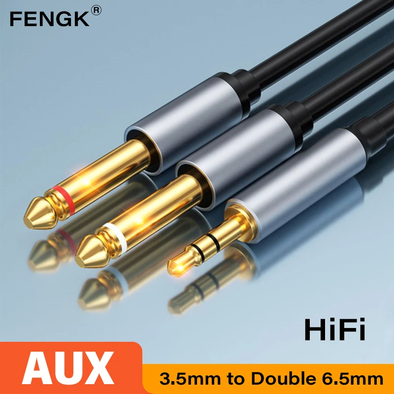 Audio Music Mixer - 3,5 mm naar dubbele 6,5 mm