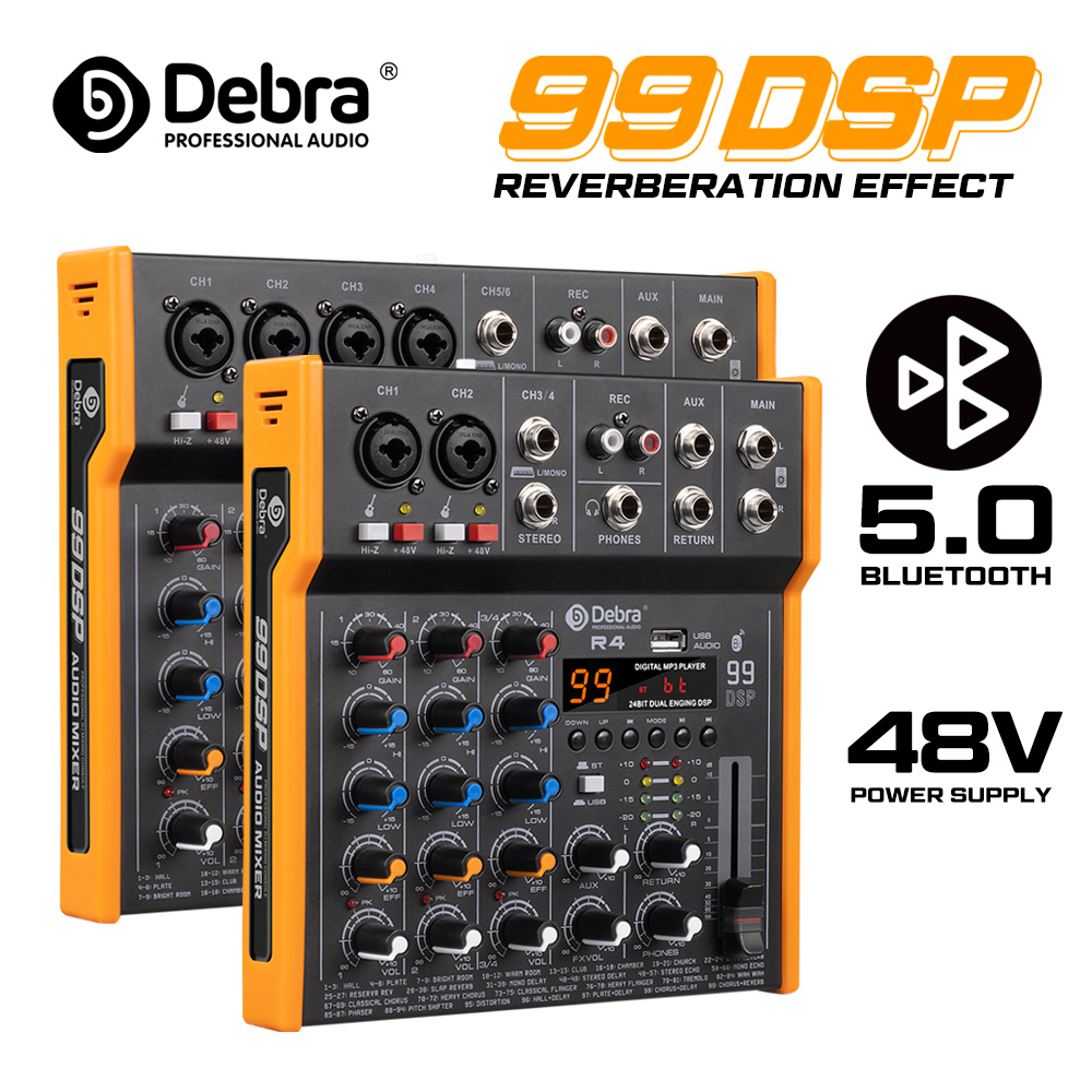 Audio Music Mixer - Debra R4/R6 6-kanaals multi-audiomixer 99DSP stereo