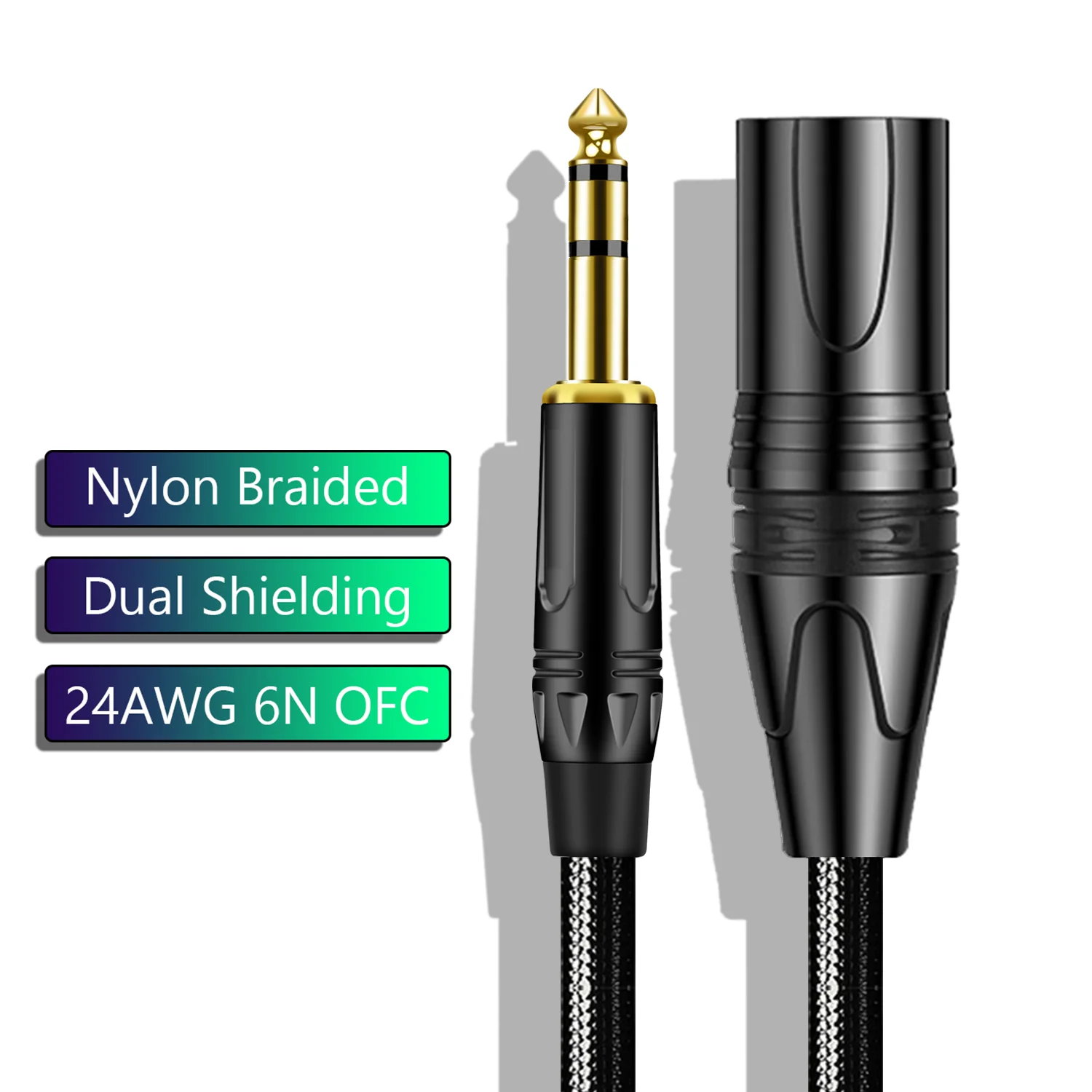 Audio Music Mixer - XLR Male Naar 6.35mm TRS Gebalanceerde