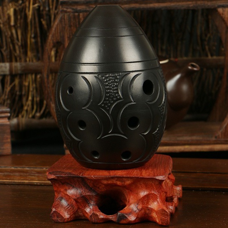 Ocarina Ceramic - 8-gaten Ocarina Zwart Draagbare Keramische Xun