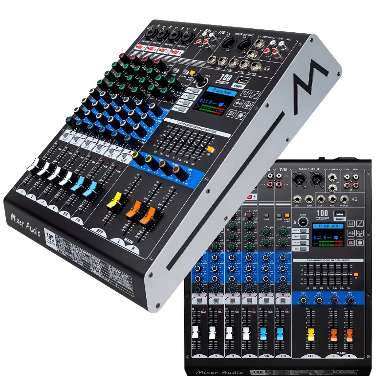 Audio Music Mixer - GAX-HLM80 Green Audio 8-kanaals audiomixer met