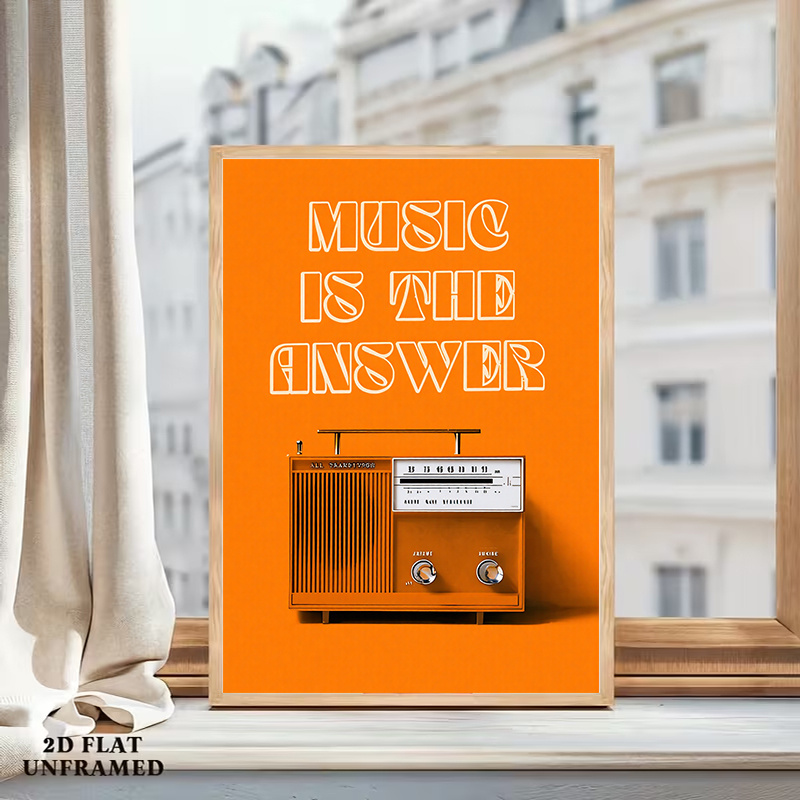 Vintage Radio Wandkunst Lijstv - Audio Music Background recensie en prijs