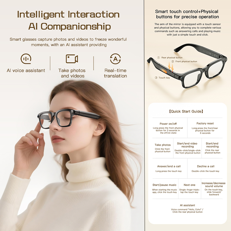 Nieuwe AI Smart Glasses 800W H - Audio Music To Video Ai Free recensie en prijs