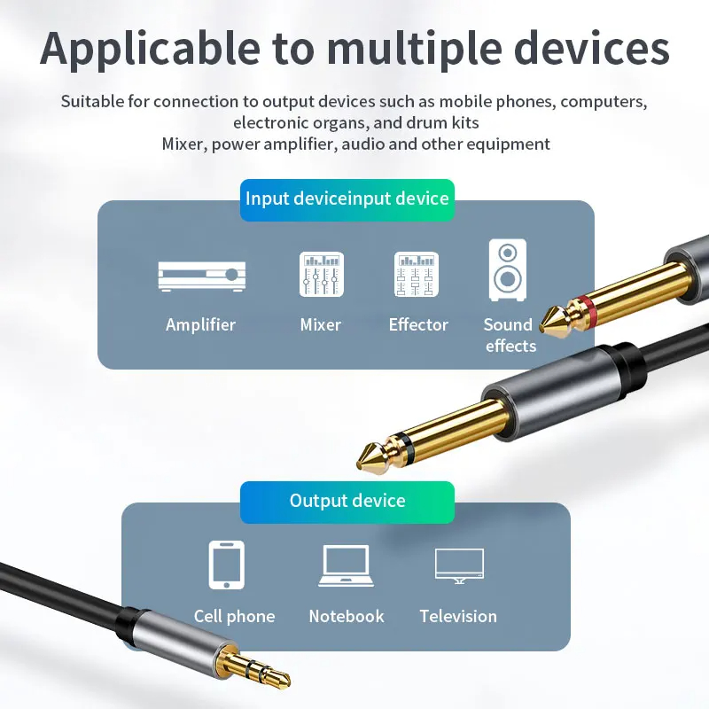 3,5 mm naar dubbele 6,5 mm TRS - Audio Music Mixer recensie en prijs
