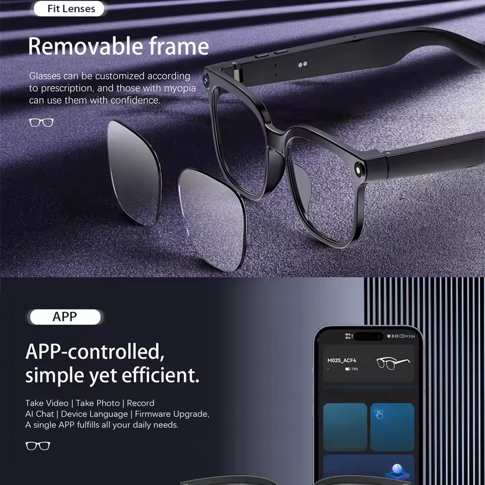 M02S AI Smart Glasses 8MP Came - Audio Music To Video Ai Free recensie en prijs