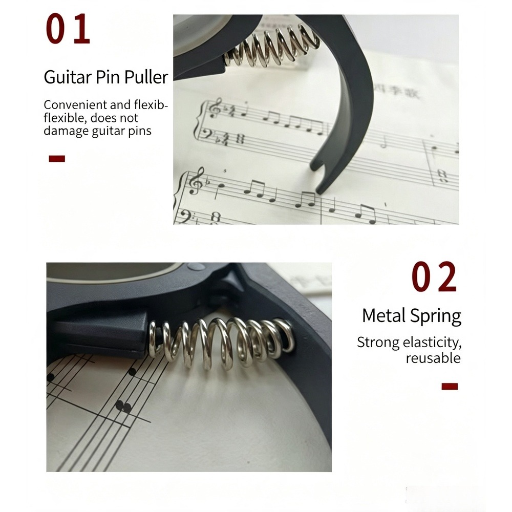 2-in-1 gitaarcapo met brugpinn - Guitar Capo Clip recensie en prijs