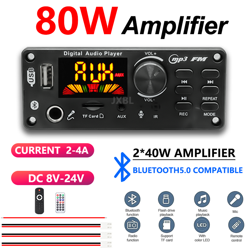 80W Bluetooth 5.0 MP3 Decoder  - Audio Music Car recensie en prijs