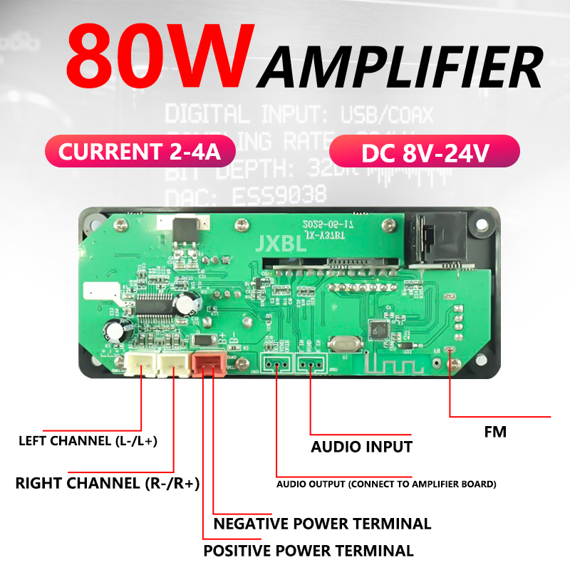 80W Bluetooth 5.0 MP3 Decoder  - Audio Music Car recensie en prijs