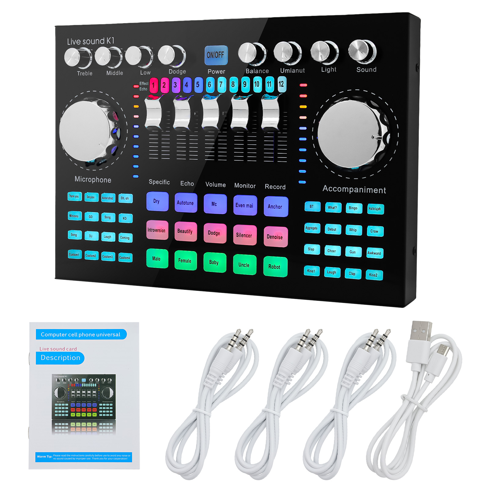 K1 Audio Mixer Live Sound Card - Audio Music Changer recensie en prijs