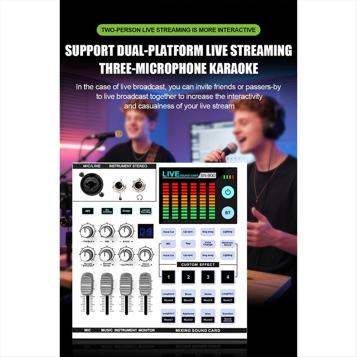 DTC5 SN800 Live Sound Card Voi - Audio Music Mixer recensie en prijs
