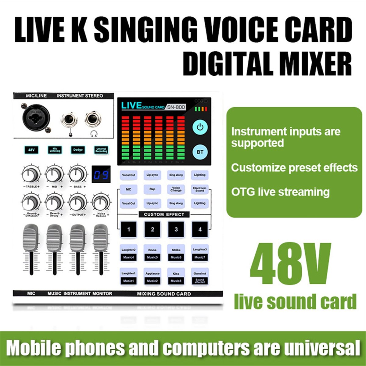 DTC5 SN800 Live Sound Card Voi - Audio Music Mixer recensie en prijs